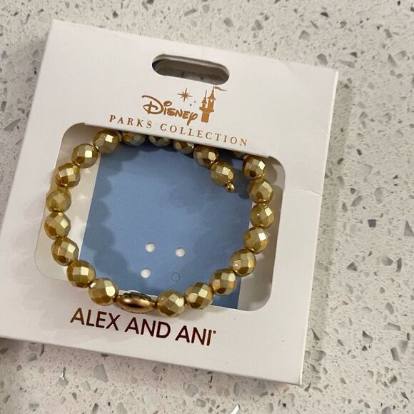 Disney Alex & Ani Beauty and The Beast Gold Pearl Wrap Bracelet - Picture 9 of 10